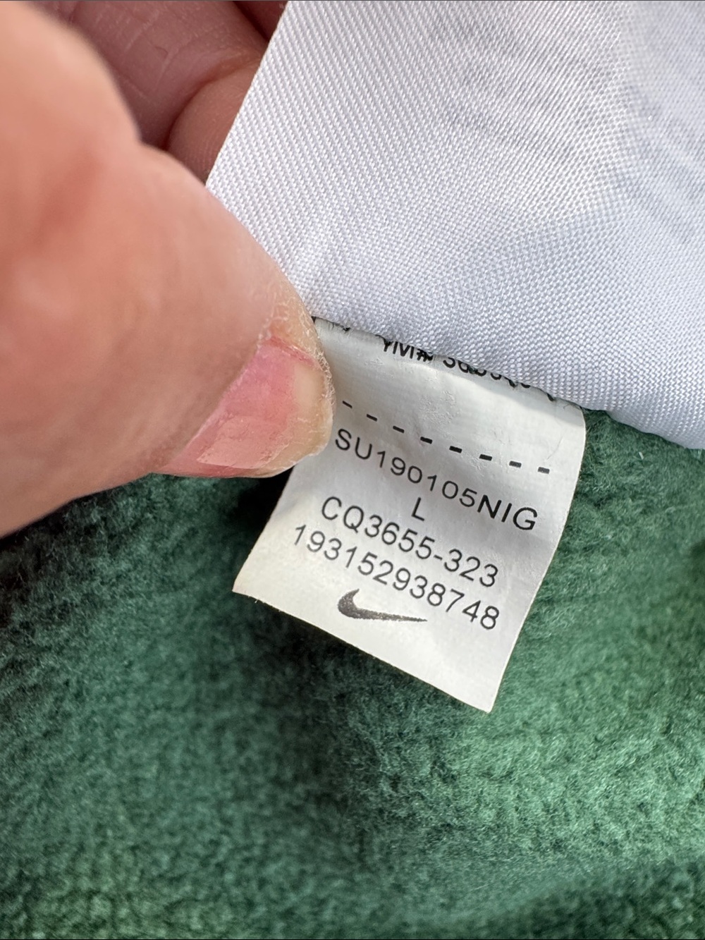 Nike x Stranger Hoodie Men's Large Green Cotton Hawkins Phys Ed Pullover Stretch - Picture 11 of 11